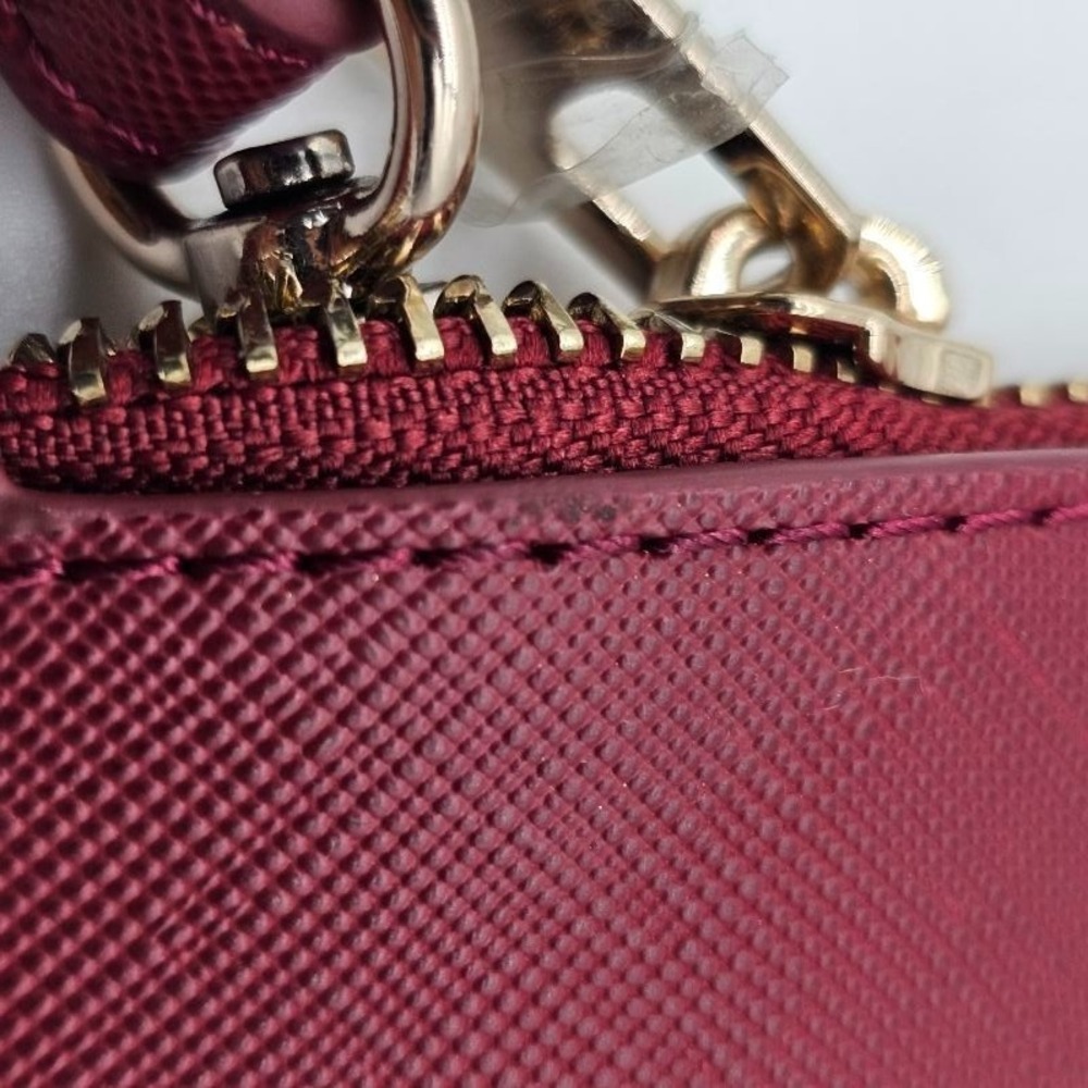 White House Black Market Maroon Clutch Zipper Studded Handbag Purse - Picture 6 of 9